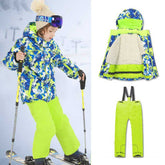 Lesmart Kids' Snowboard Colorful Printed Ski Jacket and Pants